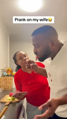 Pranking my wife with a fake tongue😂😂 *nobody was hurt in the video* #aceonefamily #coupleprank #couplecomedy #relatable #funnyvideos 