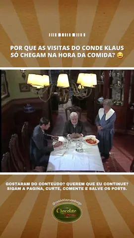 coitado do conde, nem na hora do jantar tem paz 😂😂😂 . . . . #viral #fypシ #tiktok #tvviva #tv #fyp #engracado #condeklaus #chocolatecompimenta #Novelas #