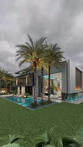 Exterior animation #animation #architecture #luxury #house #waterfall #trezdstudio #realstate 