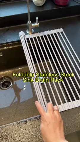 Foldable Stainless Steel Roll up Kitchen Sink Dish Drying Rack🤩Easy to Clean Storage 👍Durable Design ✅Save Kitchen Space✨#dishdryingrack #kitchensinkrack #kitchensinkdrain #drainrack 