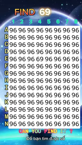 Tìm số 69  #canyoufind #tiktokgame #iqtest #puzzle #findthedifference #quiz #gk #xuhuong #viral #xyzbca #trending #eye 