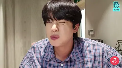 why is he so cute 😫😫 #seokjin #kimseokjin #jin #vlive #eatjin #bts #army #fyp #pourtoi 