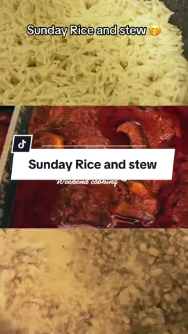 Sunday rice and stew is ready 🤭Eating rice and stew feels like a tradition in most Nigerian homes and subconsciously you find yourself carrying on with that tradition,I feel weird eating only beans or swallow on a Sunday 🤩😍#riceandstew #nigerianfood #fypシ #foodrecipe 