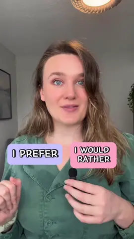 ✨ MORE GRAMMAR TIPS BELOW 👇🏼  We use I PREFER to talk about our GENERAL PREFERENCES. The structure is: I prefer DOING something TO DOING something else. For example:  ✨ I prefer TRAVELLING alone TO TRAVELLING with friends and family. ✨ I prefer TAKING the train TO TAKING the bus.  We can also use I prefer TO DO something RATHER THAN DO something else. ✨ I prefer TO READ a book RATHER THAN WATCH TV.  ✨ I prefer TO EAT a big lunch RATHER THAN EAT a big dinner.  We use I WOULD RATHER (or I’d rather) to talk about our SPECIFIC PREFERENCES. The structure is I’d rather DO something THAN DO something else. ✨ I’d rather GET a takeaway tonight THAN EAT at home.  ✨ I’d rather TRAVEL alone to Spain this summer THAN TRAVEL with my friends.  This grammar tip is more complicated than it looks, right? 😰  #grammar #grammartips #grammarlesson #english #learnenglish #ingles #englishteacher #britishenglish