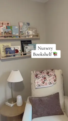 Nursery bookshelf ✔️ I’ll link all the things in this favorite little corner 💕 #nurserydecorating #nurserybookshelf #nurseryinspo 