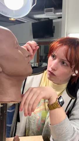 Part 3 of making a replica of my head! Demolding and sculpting edition #makeup #makeupartist #sfx #sfxmakeup #specialeffects #cinemamakeupschool #art 