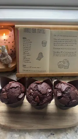 double chocolate chunk muffins 🍫🧁 recipe is from cafedelites.com 💗 #baking #fyp #viral #baketok #aesthetic #getmefamous #trending #foryoupage #chocolate #spring #muffins #chocolatemuffins #darkchocolate #milkchocolate #chocolatey #loveletter #yummy #easy 