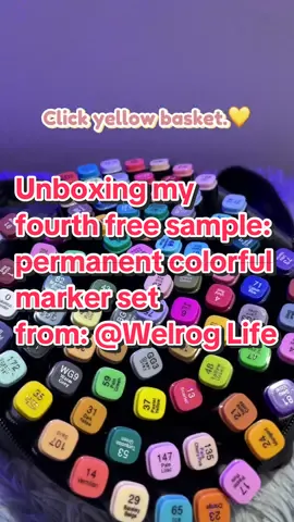Unboxing my fourth free sample: permanent colorful marker set from: @Welrog Life  #reshop #highlyrecommended #permanentmarker #markerset80pcs #colorfulmarkers #doubleheadmarkers #broadmarker #finemarker 