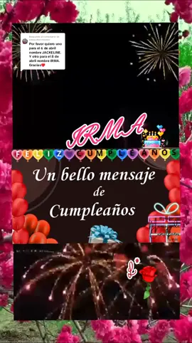Respuesta a @irmaestherramosur #paratii #muchasfelicidades🎉🎉 #unabrazo☺️🎁🎂🎉🎈 
