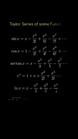 Taylor series of some functions 😄 #fyp #trend #study #calculus #mathematics #studytok #math 