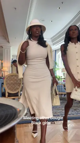 We vibe so well 🫶🏿 #bougie #blackgirls #elegant #elgantoutfit #classystyle #1950sstyle @Tae Hopkins 