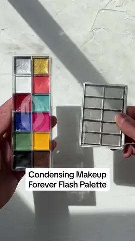 @makeupforever Flash Palette rehome into Palette 1.0 + Medium Pans.  I was talking to an artist on when I was building my kit as a newbie in the industry; one of the most common advice I received was to make sure I go out to buy this and that. Now looking back, I don’t think I would advise anyone to do the same because most of the time the artists recommend you on things that works for them before really investigating on what will work for you and within your budget. Not everyone can afford luxury products and luxury doesn’t mean it’s good.  I want to point out that I truly believe that knowledge and skills sets will always be priority when it comes to investment. Products come second and it’s just tools that helps us. If you give drug store makeup to any established Makeup Artists, I can assure you most of them can create the same level of artistry. This is such a valuable asset to have as an artist because you know you can create no matter what tools are in front of you instead of relying on a tool in order to create. #artistkitcompany #makeupforever #makeupkitcondensing #makeupkitorganization 