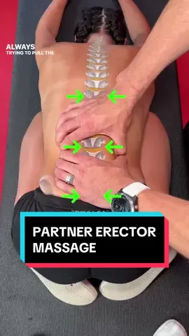 We know, we know. 🫠 You don’t have a partner. Not everything is about you. Maybe if you offer to BE a partner (who wouldn’t want this massage done to them) to someone in need, they will reciprocate! Have your partner get into a comfortable Child’s Pose with their arms above their head 🧘🏻‍♀️ Place your hands as shown and apply pressure by squeezing in💢 Add a little shake Crawl your hands up the spine and keep working to pull the muscles in towards the spine Continue up to the base of the neck 💆🏼‍♀️ These muscles can be neglected. Tightness in them can cause you to feel all stressed and headachy. This is a simple way to feel refreshed. And who doesn’t like a little hands on work? Go ahead and give your erectors some love! Don’t forget, massages and stretches only get you so far. To really fix yo sh!t, get in our program today! #erectorspinae #PartnerMassage #AnatomyArt #painrelief @Katie Kasten Wasilisin @Masie Q 
