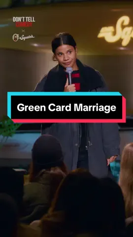 “Green Card Marriage” 🎤: @biancacristovaocomedy | Check out Bianca’s full set on our YT channel! L1nk in b1o Your soap is a joke! Upgrade your personal care with @Dr. Squatch  #donttellcomedy #biancacristovao #standupcomedy #comedy #funny #greencard #married #immigrant 