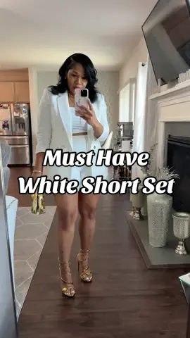 The Perfect White Short Set ❤️ Let’s start the week off with something we need every summer a cute short set. The pieces are linen blend, sold separately but work perfect together.  I’m usually not an all white type of girl, but I love a set and yaw’ll know I love a blazer. Also I’m back in heels this summer whose with me ???  Outfit & Jewelry via @Macy’s linked in bio Lip Color @maccosmeticsusa  Shoes @ALDO Shoes via Macys  Follow my @LTK for more style inspo 😘 #styleinspo #grwm #Summer #linen