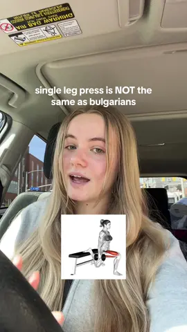 Replying to @Sarah Agna single leg pres is NOT = a bulgarian split squat👀 (for glute growth) - - - #GymTok #gymgirls #glutetok #gymgains #glutegrowth #glutes #builtbylinds #glutemedius #gluteworkout #shelfbooty #upperglutes #bulgariansplitsquat #singlelegpress 