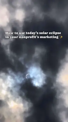 🌑✨ Don’t miss out on the marketing power of this week’s solar eclipse!  Nonprofits can use the eclipse as a metaphor for positive change or transformation. Highlight how your organization is working to create a brighter future or bring about meaningful shifts in your community. Introduce your nonprofit’s mission with cosmic flair and spark action. #nonprofit #nonprofitmarketing #EclipseMarketing #SeizeTheOpportunity #NonprofitImpact #nonprofitstorytelling