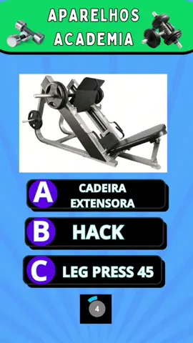Qual é o nome dos aparelhos da academia? #quiz #academia #gym #desafio #perguntas #quizperguntas #quizdesafio #jogoquiz #palavras #diversao #aparelho 