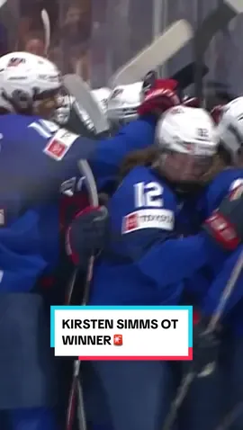 Kirsten Simms with her first senior goal to secure the OT win for USA 🙌 #USACAN #womensworlds #USA #Canada #womenshockey #hockey #fyp #hockeygoal #hockeytok 