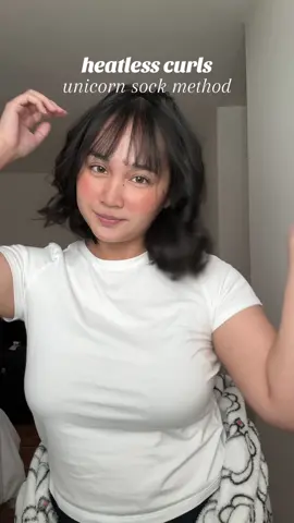 heatless sock curls for short hair! #unicorn #heatless #shorthair 