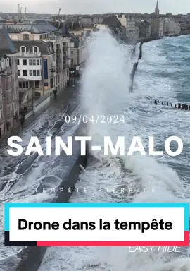 Abonnez-toi! 🙏🙏 Un drone en pleine tempête à Saint-Malo #tempete #pierrick #drone #tempetepierrick #bretagne #saintmalo #maree #vague #city #pov 