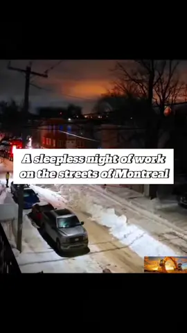 Một đêm làm việc không ngủ trên đường phố Montreal #excavator #snowremoval #roadcleaning #fyp 
