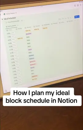 Block scheduling in notion is such a breeze and easy to use on an ipad!  #notion #notiontemplate #organization #digitalplanning #digitalorganization #notionplanning 
