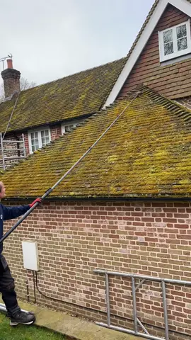 Hand cleaning SUPER THICK carpet of Moss from a countryside cottage roof tiles!     #roofcleaning #satisfying #cleaning #mossremoval #pressurewashing #renovation #jetwashing #property 