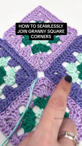 Tip Tuesday:  seamlessly join granny square corners by inserting your hook into first corner chain stitch, then back up through the second corner chain stitch… on all four corners.  #theknottyboss #knottyboss #crochetsecrets #crochetsecretsfromtheknottyboss #crochetsecretstkb #crochettips #crochettiktoker #crochetersoftiktok #crocheted #crochetlesson #crochettutorials #crochetstitch #crochetjoin #crochetseam #yarnlove #yarncrafts #crochethack #crochettrick #handsatwork #modernmaker #crochetdesigner #grannysquares #grannysquare #crochetgrannysquare #crochetpatterns 