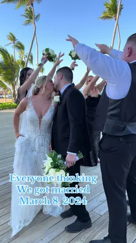 I think we confused tiktok the most💀😂 Just one extra year of being your wife!!! #courthousewedding #destinationwedding #wedding #bridegroom #elopementwedding #bridetiktok #puntacana #puntacanawedding #finestpuntacana 