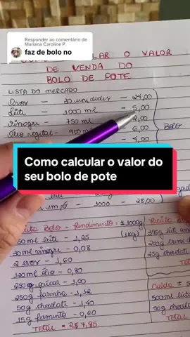 Respondendo a @Mariana Caroline P.  Precificando seu bolo de pote da forma certa, menos chances de você sair perdendo dinheiro! #bolodepote #confeiteira #confeitaria #bolo #precificaçãodeproduto #doce #fy #fypシ #explore #foryou 