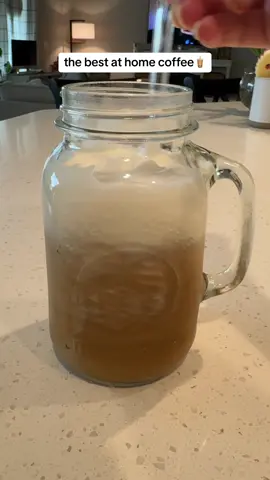 the best at home coffee - salted caramel sweet cream cold foam 🤤 you have to try this!!  #athomecoffee #coffee #bizzy #coldbrew #icedcoffee #sahm #wfm #fyp #foryou 