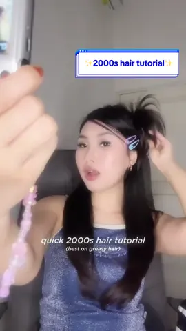 quick & easy 2000s hair tutorial! (without any hair products) ✨😀 works best with your greasy hair😜 which suits me better 1/2? Digicam are from @my2000s__cam  #fypシ #2000smakeup #leehyorimakeup #y2kmakeup #y2kaesthetic #hairtutorial #2000shair #hairdo 