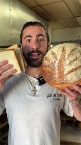 Sourdough bread is healthier Father and son, Joey and Joey Jr. Musumeci, owners of an Italian bakery in Montreal, Canada @PatisserieStMartin , explain why sourdough bread is healthier than regular bread #bread #gluten #health #food #fyp 