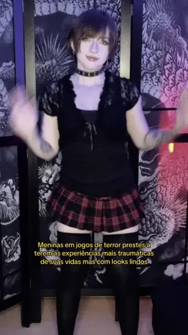 Quando eu era crianca morria de medo do jogos mas hoje joguei todos só pra me inspirar nos looks 🤪 inclusive faço live jogando todos 🤓 #horror #OOTD #outfit #outfitideas #darkcoquette #horrorgamegirl #horrorprotagonistoutfits #horrorgame #horrorgameprotagonist #fatalframe #fatalframeedit #silenthill #silenthill3  