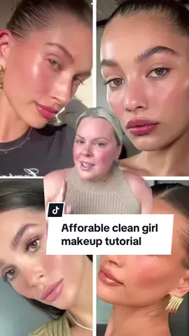 Clean girl makeup on a BUDGET!! Because sometimes we dont want to spend all of our money on makeup (sometimes) #cleangirlmakeup #drugstoremakeup #affordablemakeup #makeuptutorial 