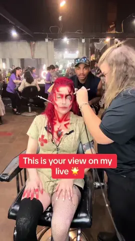 Its jsut a bit chaotic 🫡🫠 #madworldhauntedattraction #spookyseason #madworld2025 #behindthescenes #makeupartist #sfxmakeupartist #funny #takemywhiskeyneat 