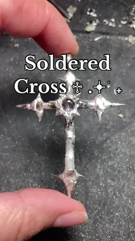 purple gem version of my soldered crosses coming soon .𖥔 ݁ ˖ (lead free) #etsy #jewelry #shop #business #art #artist #soldering #solderedjewelry #accessories #necklace #cross #crossnecklace #pendant #fashion #style #leadfree #jewelrymaking #handmade #fyp #craft #fypシ #foryou #handmadejewelry 