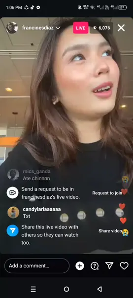 nag live Ngayon SI chin para mag sorry at mag explain sa pag kakamali nya kahapon 🫶💙 #FranSeth #francinediaz #sethfedelin #franseth #CapCut #follower #treanding #foryou #fyp #fypシ゚viral #MyFutureYou @Francine Diaz 