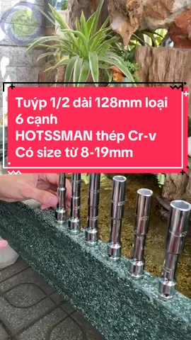 Tuýp 1/2 dài 128mm loại 6 cạnh  HOTSSMAN thép Cr-v Có size từ 8-19mm #hotssman #dautuyp #hoatools #homnayminhco #donghesuaxe 