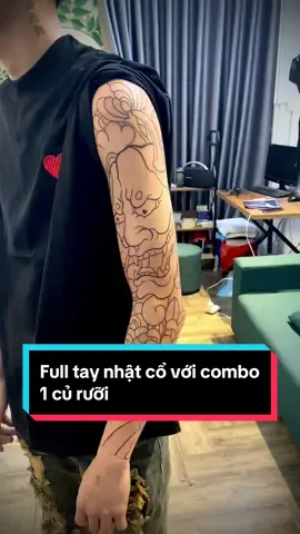 Full tay nhật cổ với combo 1 củ rưỡi#hinhxamdep #xamhinhnghethuat #xuhuong #tiktok #tattoo 