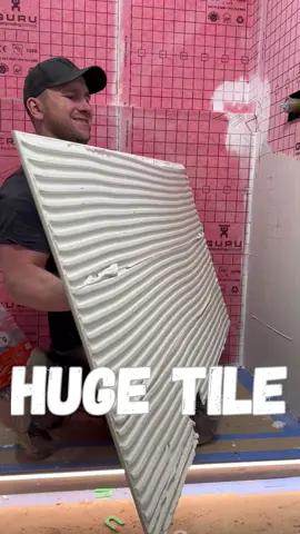LARGE FORMAT TILE is my favorite size of tile to install. Wait until you see how that MITER WINDOW will look like! #DIY #construction #homeimprovement #homerenovation #bathroomremodel #tileinstallation #construction #realestate #tipsandtricks #entrepreneur #renovation #remodel #homesweethome #asmr 