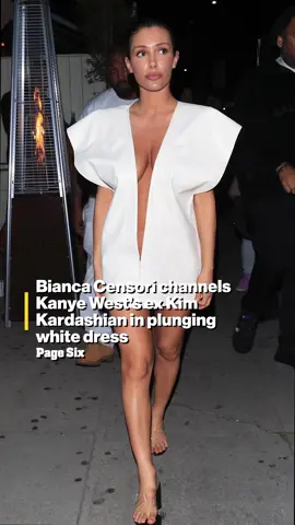 Bianca Censori channels Kanye West’s ex Kim Kardashian in plunging white dress