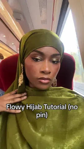 Hijab tutorial: how to get the flowy, over-shoulder hijab style WITHOUT pins! #hijabtutorial #eidhijabtutorial 