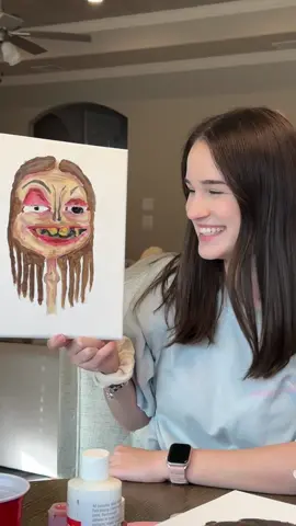 Why did he make me look like that?!?! 😭🤣 #paint #painting #twins #brother #sister @user408503 