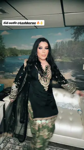 My Eid outfit it from @Lashkaraa and I’m obsessed with it. 🖤🇦🇫🥰🫶…..  #fyp #eidoutfit #lashkaraa #eidmubarak #afghangirl #afghantiktok #eidmubarak #eidoutfit #2024 #makeup #eid 