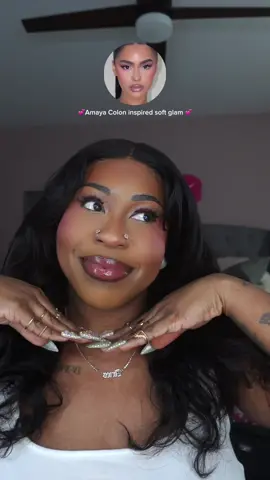 Soft glam makeup inspired look! 💕✨ #softglammakeup #makeuptutorialsoftglam #softglam #softfemininemakeup #amayacolonmakeup #blackgirlmakeupvideos #blackgirltiktok #fypツ #trendingnow #makeup 
