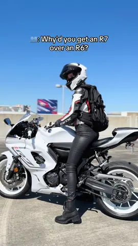 would you rather have an r6 or r7? #motorcyclegirl #bikerchick #biker #fyp #bikelife #sportbike #bikertok #2wheels 