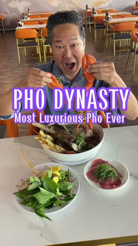 @pho.dynastyhi is the most luxurious pho bowl I’ve ever seen. The Dynasty Pho ($65.99) feeds 2-3 people and includes a whole lobster, 3 giant prawns, a mega sized beef rib, brisket, steak, tripe and tendon.  .  The broth is simmered for 3 days with oxtail, beef bone and chicken broth. Mix some lobster and prawn in for a soup taste unique & delicious. . Pho Dynasty will be opening on Monday, April 15 at 12pm. The first 50 customers will get 50% off. Follow them at @pho.dynastyhi to get all the specials.  . In addition to the luxurious Dynasty Pho, I also tried the Beef Stew (recommended), Bahn Mi, Vermicelli, Papaya Salad and Kalbi/Pork/Spring Roll Rice Plate. . Next time I am coming in for the Wagyu Pho, the Roast Duck Pho, Spring Rolls and Fried Chicken Wings. 