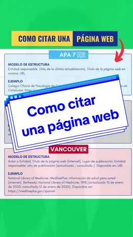 Citar una página web, como referenciar un sitio web #referencias #normasapa  #vancouver #referencia #bibliografia  #tesis  #investigacion 